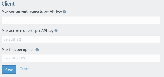 Admin settings client