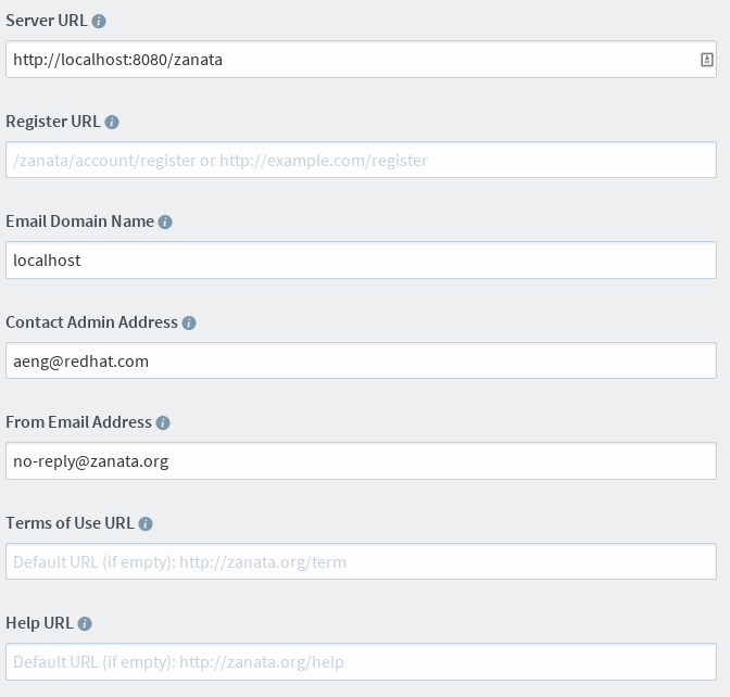 Admin settings general