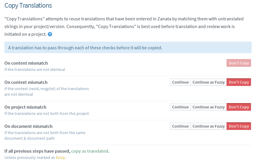 Copy trans strict options