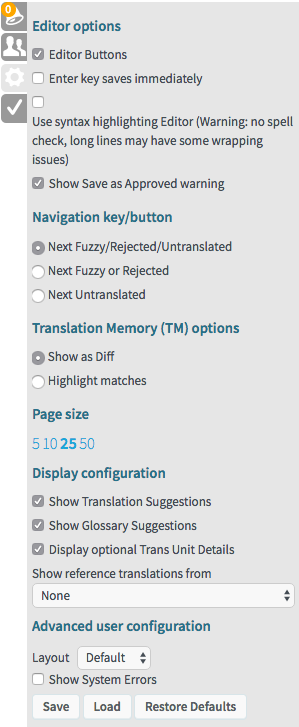 Documents view settings