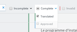 Filter translated strings