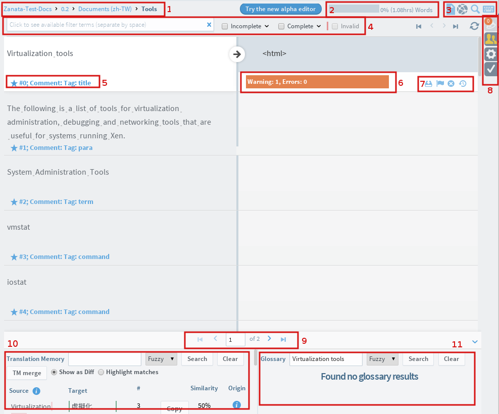 Editor view