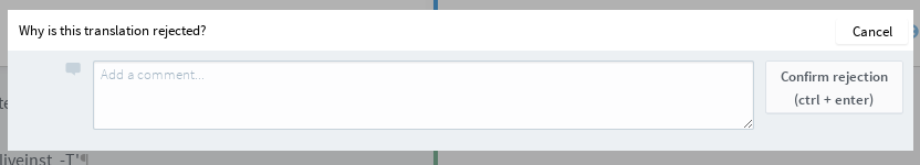 Editor reject dialog
