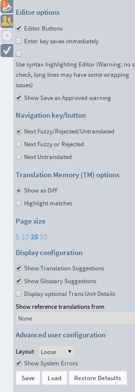 Editor settings