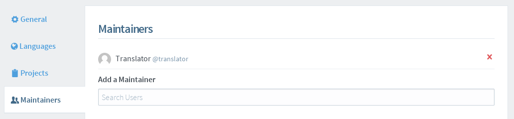 Groups Maintainer Settings tab