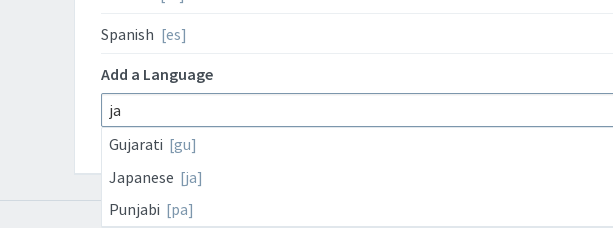 Adding a project language