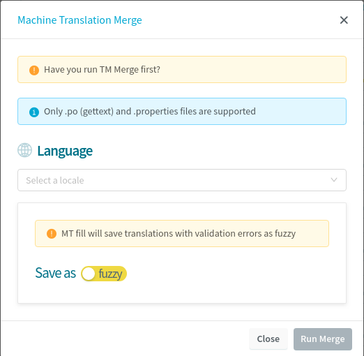 MT Merge dialog